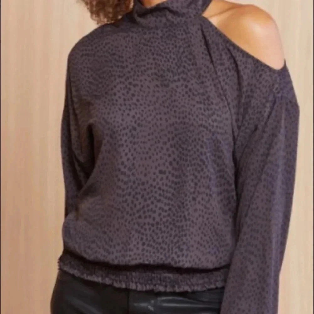 Peyton Jensen One Shoulder Leopard Print Blouse